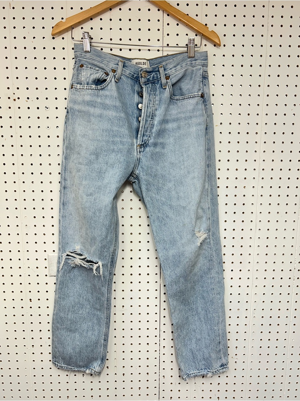 Agolde Light Blue Distressed Relaxed Women’s  Jeans